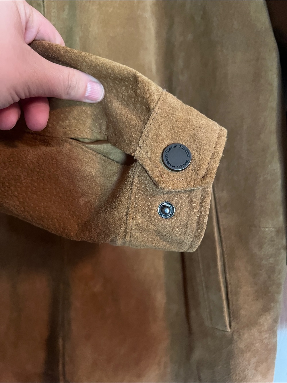 Boston Harbour Outdoor Wear Men's Suede Cognac Jacket Size XL - Picture 5 of 10